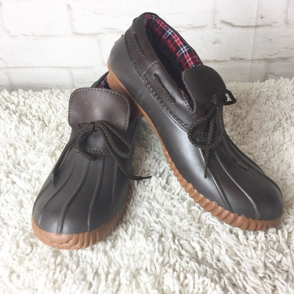 Bass Brown Waterproof Duck Boots with Tan Outsole
